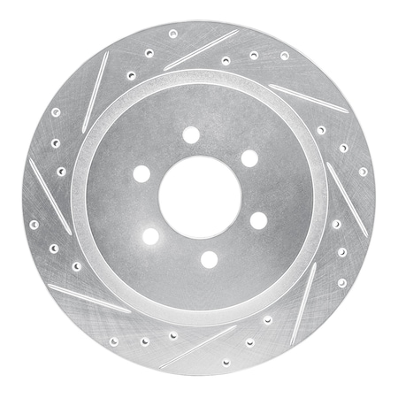 Dynamic Friction Co DFC Brake Rotor - Drilled and Slotted - Silver 631-40014L