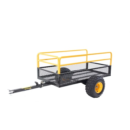 Polar Trailer Heavy Duty Steel Mesh 1400 lb. 28 Cubic Foot ATV UTV Lawn Mower Trailer HDM 1400, Black 10738