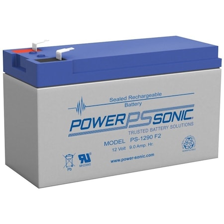 Power-Sonic Power Sonic PS-1290F2 - 12V 9Ah Rechargeable Sealed Lead Acid (SLA) Battery PS-1290 F2
