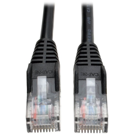 Eaton Tripp Lite Series Cat5e 350 MHz Snagless Molded UTP Ethernet Cable RJ45 M/M, PoE - Black, 15 N001-015-BK