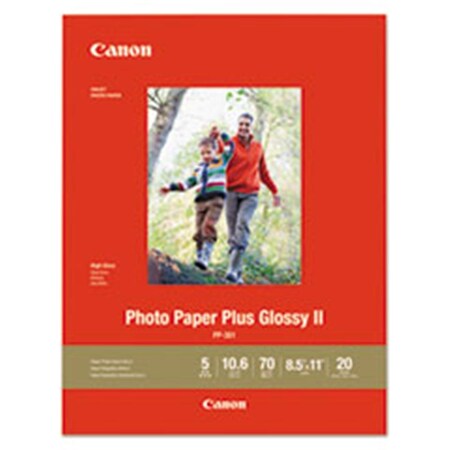 Canon CNM 70 lbs Photo Paper Plus Glossy II, White, 8.5 x 11 in., 20PK 1432C003