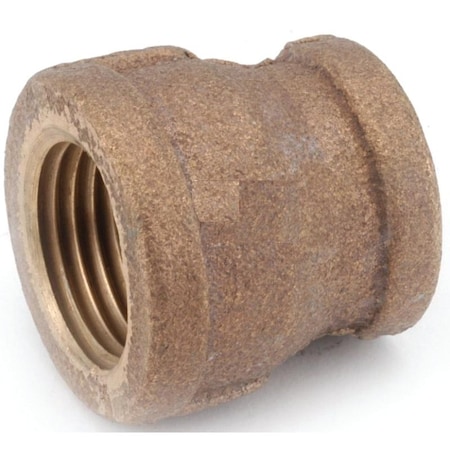 Anderson Metals Reducing Pipe Coupling, 3/4 x 1/2 in, FIPT, Brass, 200 psi Pressure 738119-1208