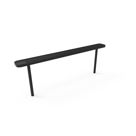 Mytcoat 8ft Outdoor Bench without Back, Inground, Black, Punched Steel, Industry Standard Coating 804284