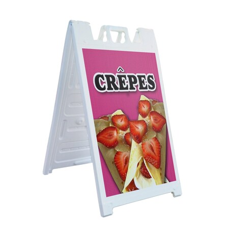 Signmission Crepes, A-Frame & 2 Decals Installed, Heavy-Duty Plastic Frame SBHD-D-2436-Crepes