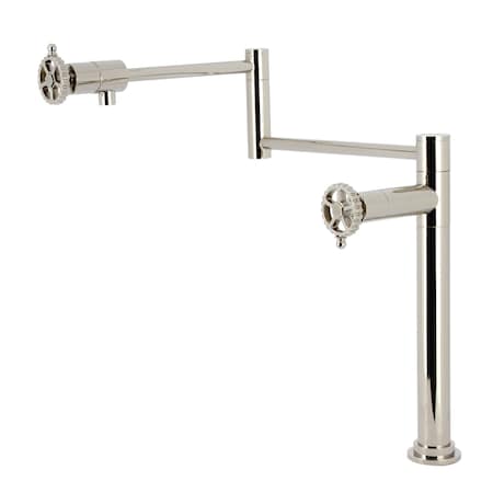 Kingston Brass Deck Mount Pot Filler Faucet, Polished Nickel KS4706CG