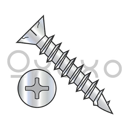 Oxoxo 8-11X3/4 Phillips Flat Head w/Nibs Deep Thread Wood Screw Fully Threaded Zinc Bake, 10500PK 572154