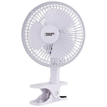 Powerzone PowerZone F-0645 Clip-on Oscillating Portable Fan, 6 in Dia Blade, 120 VAC F-0645