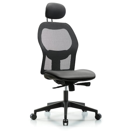 Blue Ridge Ergonomics Mesh Back Chair, Sterling Seat, Head Rest, Casters BR-EXE-VMDHCH-RG-H1-A0-RC-8840