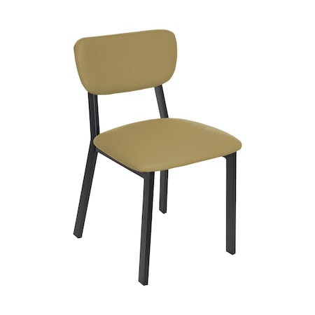 Bfm Seating Hamilton Side Chair, Grade 3 Vinyl Seat & Back - Steel Frame - Sand Black Finish JS10C2005-2005SB
