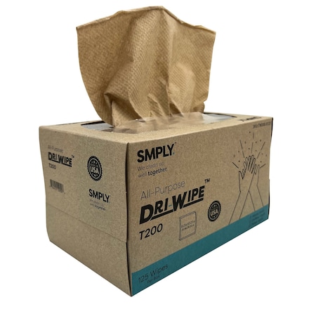 Smply Brands T200 Dri-Wipe by, Pop-Up Box Interfold - 200 Wipes per Box, 24PK TW200-X125-X18-K