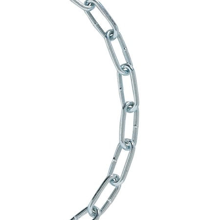 Baron Straight Link Chain, No 4, 10 ft L, Low Carbon Steel, Electro Galvanized/Zinc Plated 46187