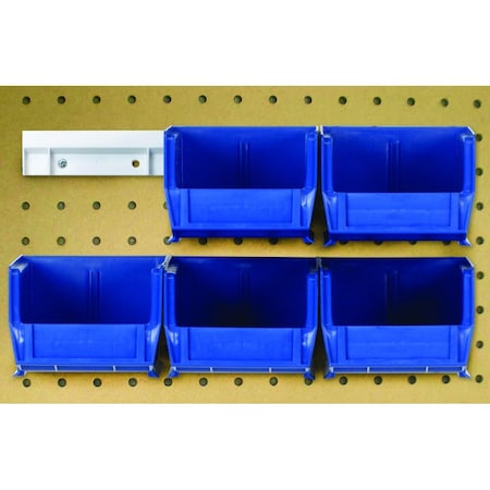 Quantum Storage Systems ULTRA HANGING SYSTEM W/RAILS AND 6 BLUE BINS HNS210BL