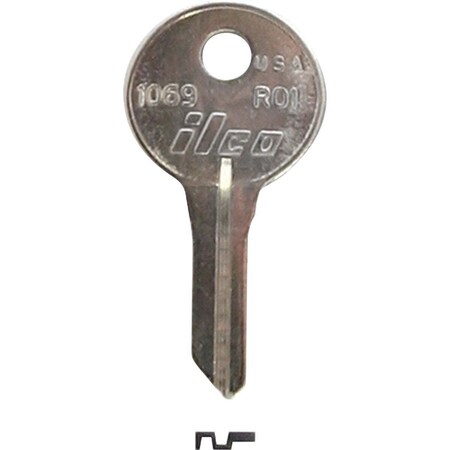 Kaba Ilco Russwin Nickel Plated File Cabinet Key RO1 / 1069, 10PK AL2631106B