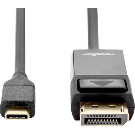 Rocstor 3FT USB-C TO DISPLAYPORT CABLE SUPPORTS 4K 60HZ-GOLD PLATED-BLACK Y10C239-B1