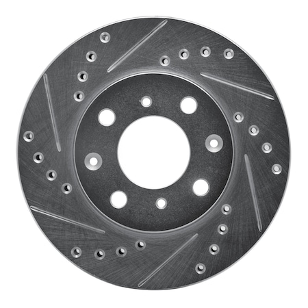 Dynamic Friction Co DFC Brake Rotor - Drilled and Slotted - Silver 631-59011L