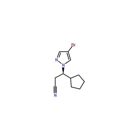 Ak Scientific (R)-3-(4-Bromo-1H-pyrazol-1-yl)-3-cyclopentylpropanenitrile (5g), CAS 1146629-83-5 2412AA-5g