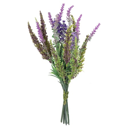 Allstate 11.5 in. Bundle Artificial Floral Half Bouquet Flowers, Lavender 35163962
