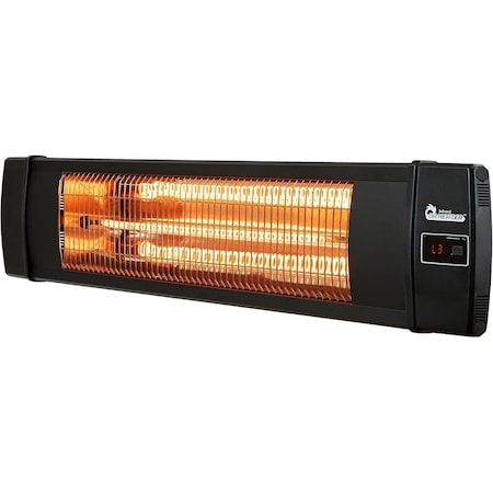 Dr Infrared Heater Black 1500-Watt Electric Carbon Infrared Space Heater Wall or Ceiling Mount with Remote Control DR-238