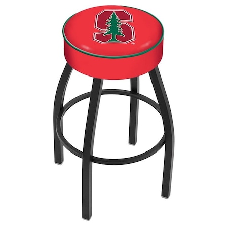 Holland Bar Stool Co 30" 4" Stanford Cushion Seat, Blk Wrinkle Base Swivel Bar Stool L8B130Stnfrd