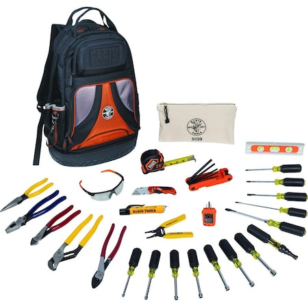 Klein Tools 28 pc Tool Kit, Includes Pliers, Screwdrivers, Keys, Wrenches, and a Bag 80028