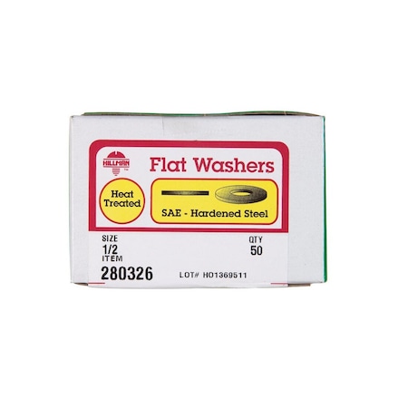 Hillman SAE Flat Washer Yellow Dichromate Steel 1/2 in Yellow Dichromate 280326