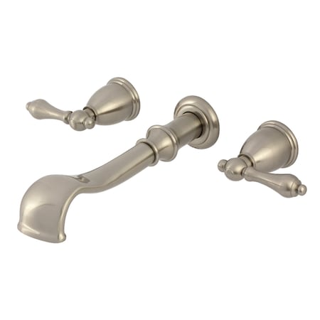 Kingston Brass Two-Handle Wall Mount Tub Faucet, Brushed Nickel KS5028AL