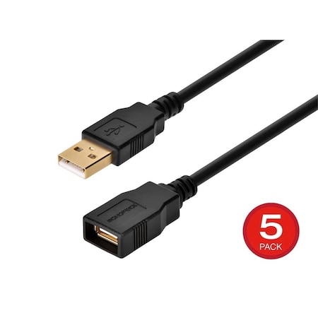 Monoprice USB Type-A to USB Type-A Female 2.0 Extension Cable - 28/24AWG Gold Pl 39924