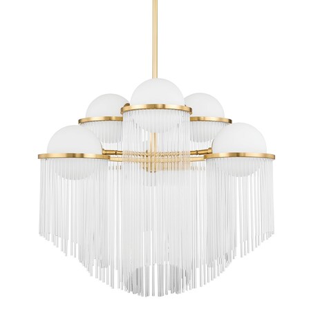 Corbett Lighting Celestial 6 Light Chandelier 31.5 In. Aged Brass 398-32-AGB