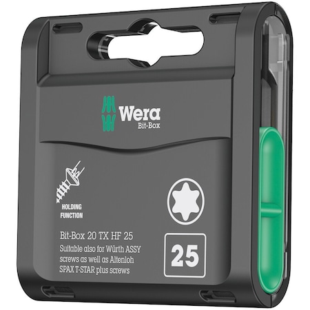 Wera Bit-Box 20 TX HF, TX 25 x 25 mm, 20 pieces 5057778001