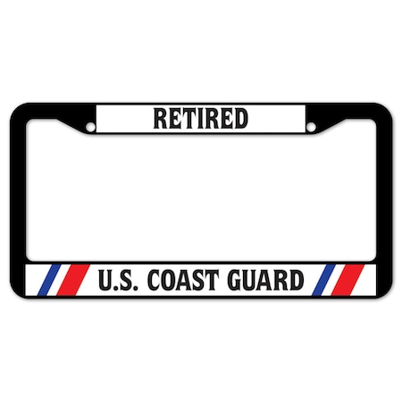 Signmission Retired U.S. Coast Guard, License Plate Cover D-LPF-03-12