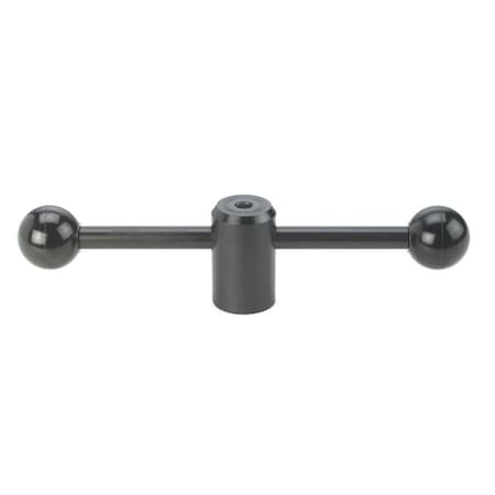 Morton Double Straight Steel Clamping Handle, 3/4in-10 Thread, 1-3/8in Hub Dia, 9-3/8in Handle CH-1375