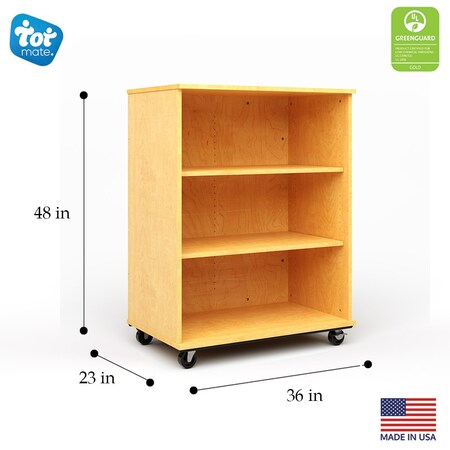 Tot Mate Mobile Wood Cabinet, Maple, 36 in W x 36 in L x 36 in H x 23 in D TMM5113A.M0577