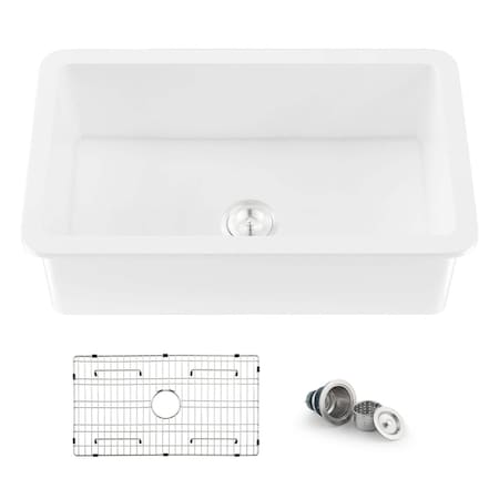 Kibi Landis 32in Fireclay Kitchen Undermount Sink Single Bowl K2-S32