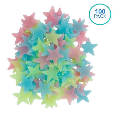 Amscope 1.18in Glow in the Dark Stars 100PC W/ Double-Sided Adhesive Foam Tape ACC-STAR-100PK