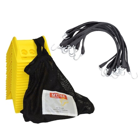 Mytee Products 4 in Corner Protector With 21 in EPDM Tarp Bungee Straps Crimped Hooks PCP20-RS21C-KIT