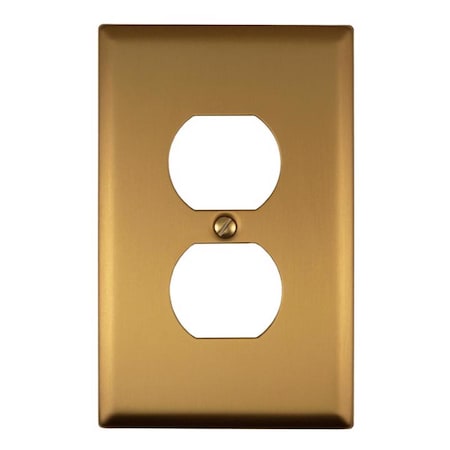 Amerelle Oxford Brushed Gold 1 gang Steel Duplex Wall Plate 173D-BG