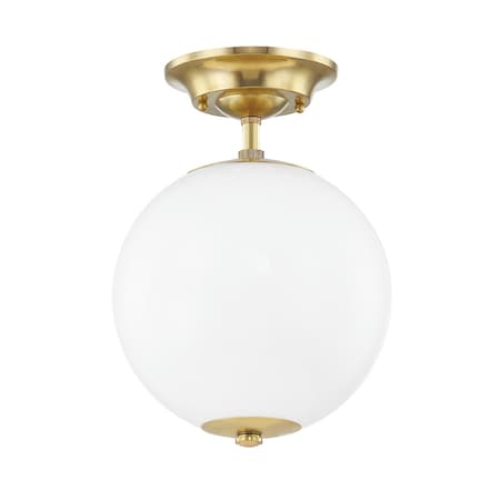 Hudson Valley Lighting Mark D. Sikes X Sphere No.1 1 Light Semi Flush 10 In. Aged Brass MDS703-AGB