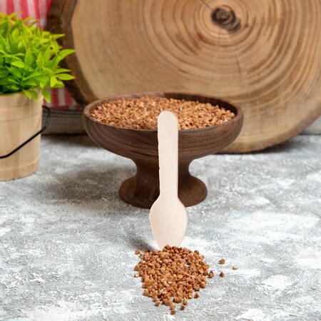 Smarty Had A Party 3" Natural Birch Eco-Friendly Disposable Mini Dessert Spoons (600 Spoons), 600PK 4664SP-CASE