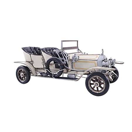 Homeroots 8" Silver Metal Hand Painted Model Car Tabletop Sculpture 401129