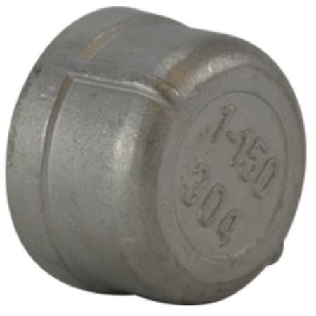 Anderson Metals Anderson Metals Pipe Cap, 1/2 in, Threaded, 304 Stainless Steel, 150 psi Pressure 62473B