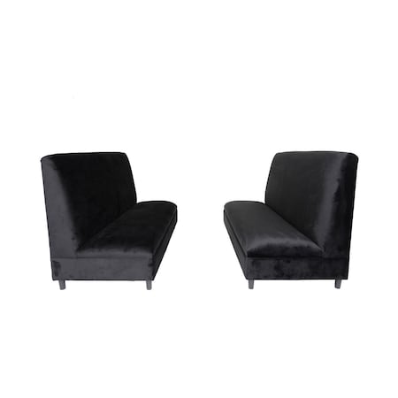 Homeroots Two Piece Black Seating Set 530613