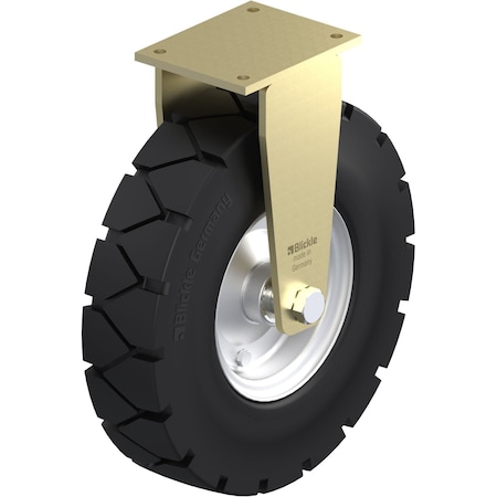 Blickle Rgd Plate Caster, Rubber, 18", 3110 lb. BS-VLE 460K