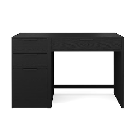 Martha Stewart Kayden Single-Drawer Desk w/3 Drawer File Cabinet in Black w/Oil Rubbed Bronze Hardware KHO-23042-TBFC-BK-BK-MS