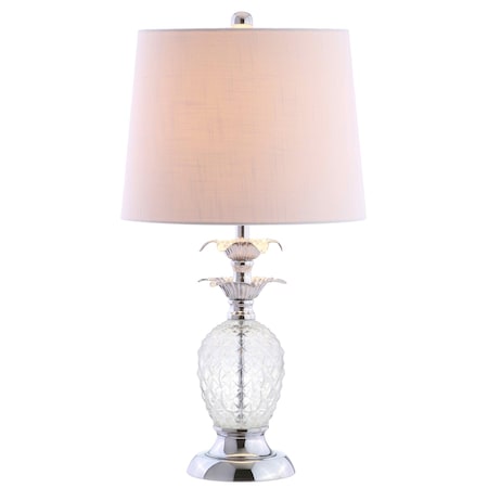 Jonathan Y Jane 24" Glass LED Table Lamp, Clear/Chrome JYL1078A