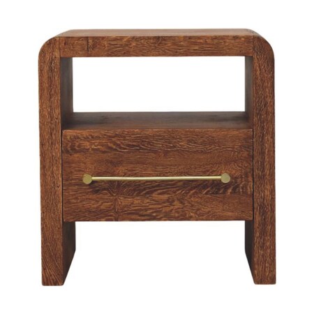 Homeroots 23" Brown Solid Wood Two Drawer Nightstand 701726