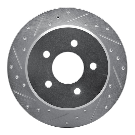 Dynamic Friction Co DFC Brake Rotor - Drilled and Slotted - Silver 631-56010L