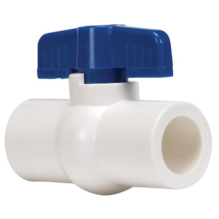B & K Homewerks 1 in. PVC Slip Ball Valve Full Port Quarter-Turn Lever For Non-Potable Water VBVP40E5M