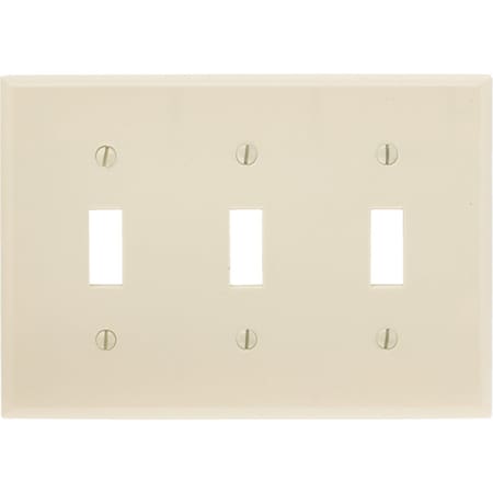 Leviton 3-Gang Plastic Toggle Switch Wall Plate Ivory 001-86011