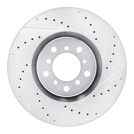 Dynamic Friction Co DFC Brake Rotor - Drilled and Slotted - Silver 631-31056D
