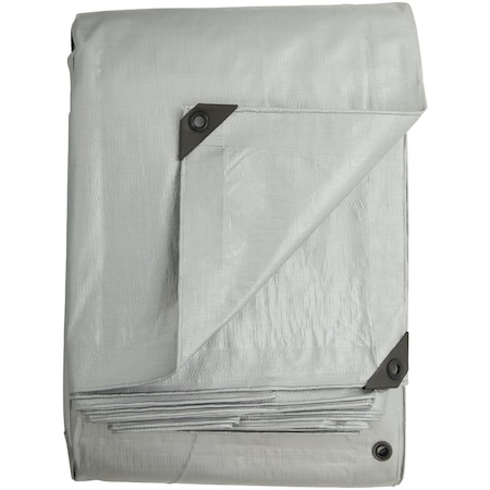 Do It Best Silver Woven 12 Ft. x 16 Ft. Heavy Duty Poly Tarp 725633